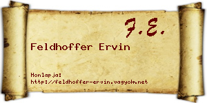 Feldhoffer Ervin névjegykártya