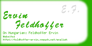 ervin feldhoffer business card